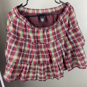 Torrid Size 0X Plaid short layered skirt